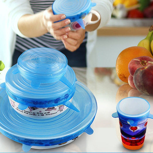 Silicone Stretch Lids in use